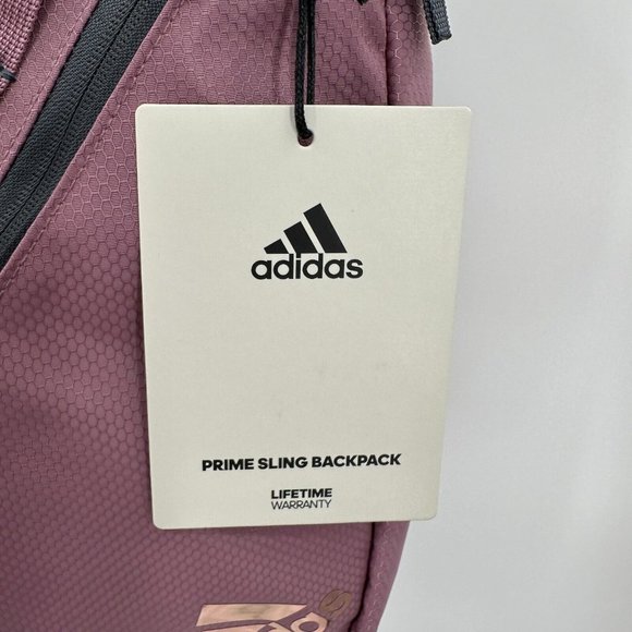 adidas Prime Sling Backpack Orchid Purple Large School Bag Fits Laptop/Tablet - Picture 8 of 16